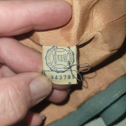 1940 Vintage Asymmetric Wool Wrap SMALL Jacket Scarf Pom Pom Trim Union Label