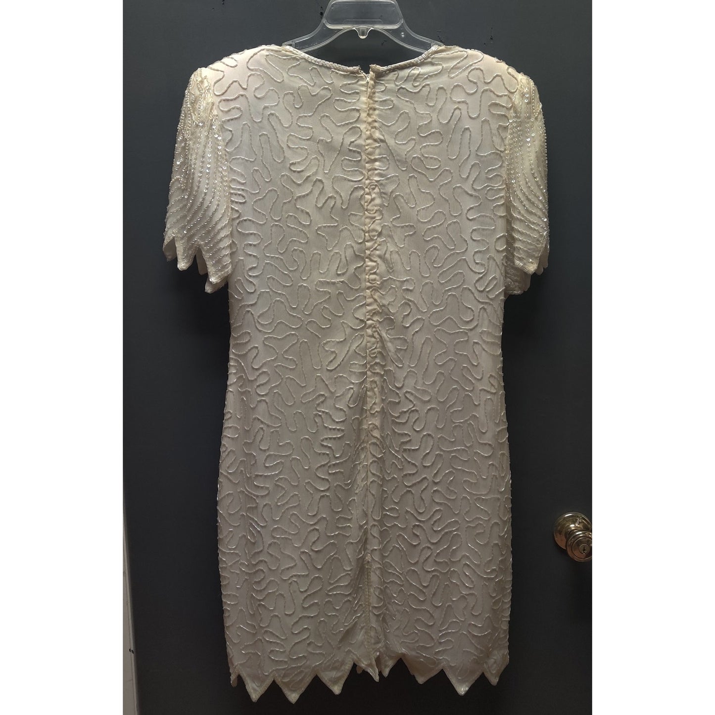 Denise Elle Vintage Heavy Beaded 100% Silk Cocktail Dress XXL