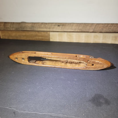 Antique 16" Wood Weaving Loom Boat Shuttle
