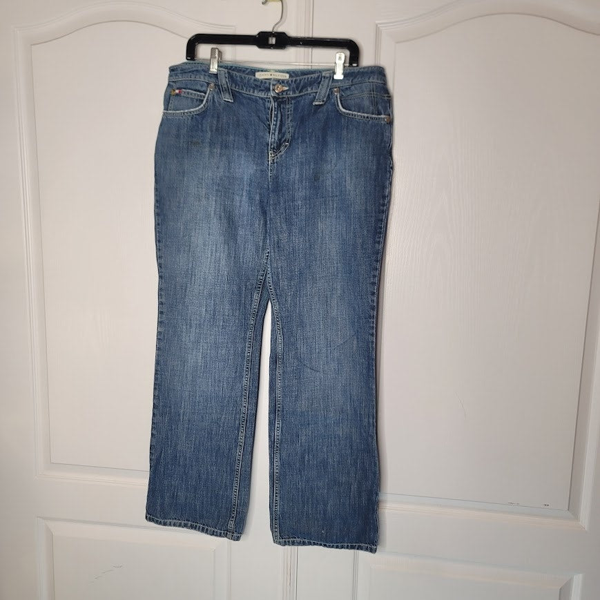 Tommy Hilfiger Jeans vintage 36" x 31" Bootcut Denim Blue Flap Pockets