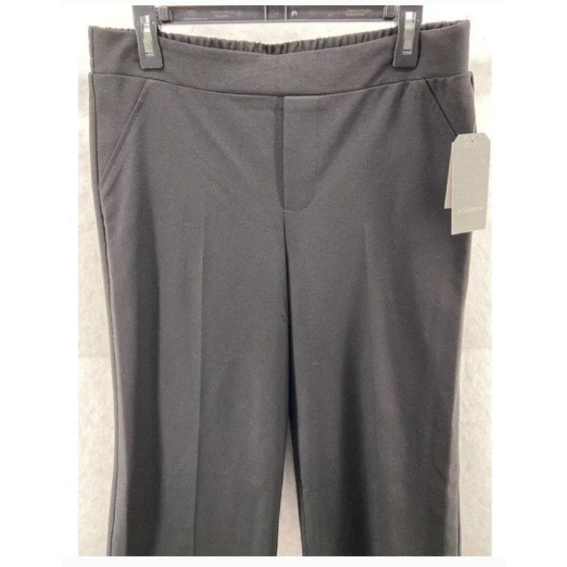 Wit & Wisdom Small Petite Black Casual Pants Capri Flat Front pull Elastic Waist