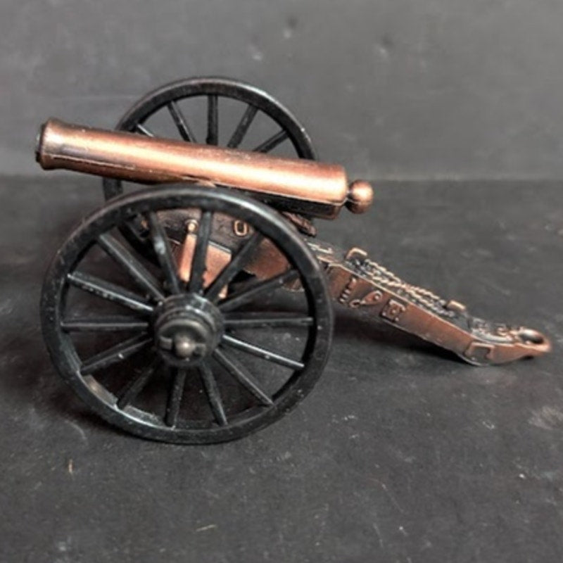 CIVIL WAR BRONZE BARREL NAPOLEON CANNON Copper color with black wheels moveable