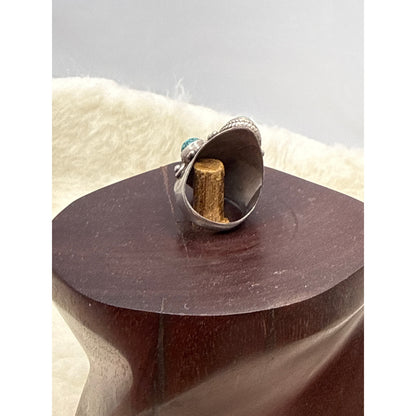 Sterling Silver Size 7 Ring Navajo Southwestern Turquoise Statement boho