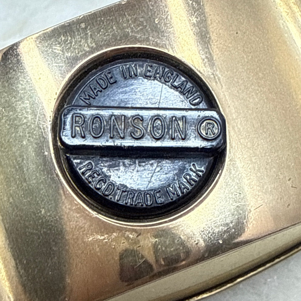 Vintage Ronson Varaflame Table Lighter Gold Tone Made in England 4 Footed