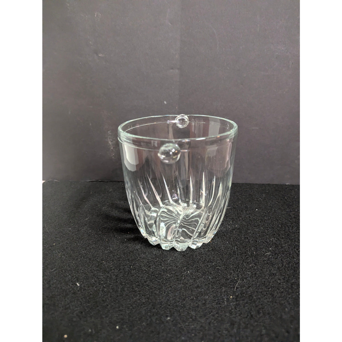 Vintage Petite Glass Ice or Champagne Bucket With Handle Nubs