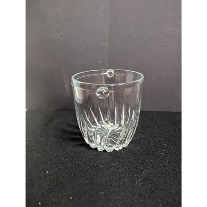 Vintage Petite Glass Ice or Champagne Bucket With Handle Nubs
