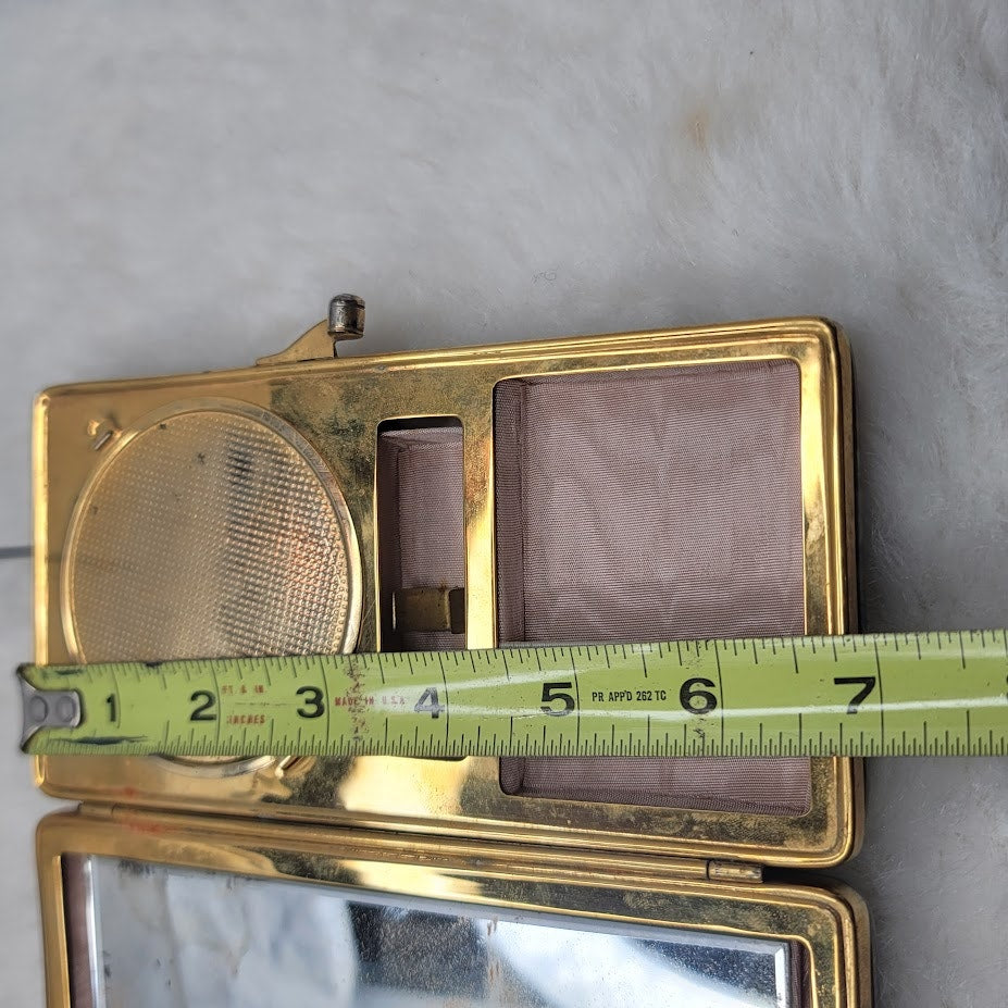 Vintage 1950s Marbled Celluloid Vanity Handbag Compact Clutch MCM Glamour