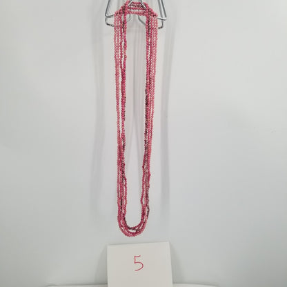 5 strands of round beads pink stones craft jewelry Making necklaces