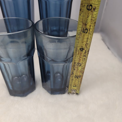 Set of 4 Libbey Juice Glasses Blue 4.6" tall  Gibraltar Dusky Blue