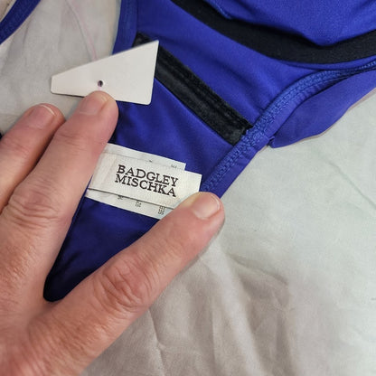Badgley Mischka royal Blue Swimsuit Swim top size 10