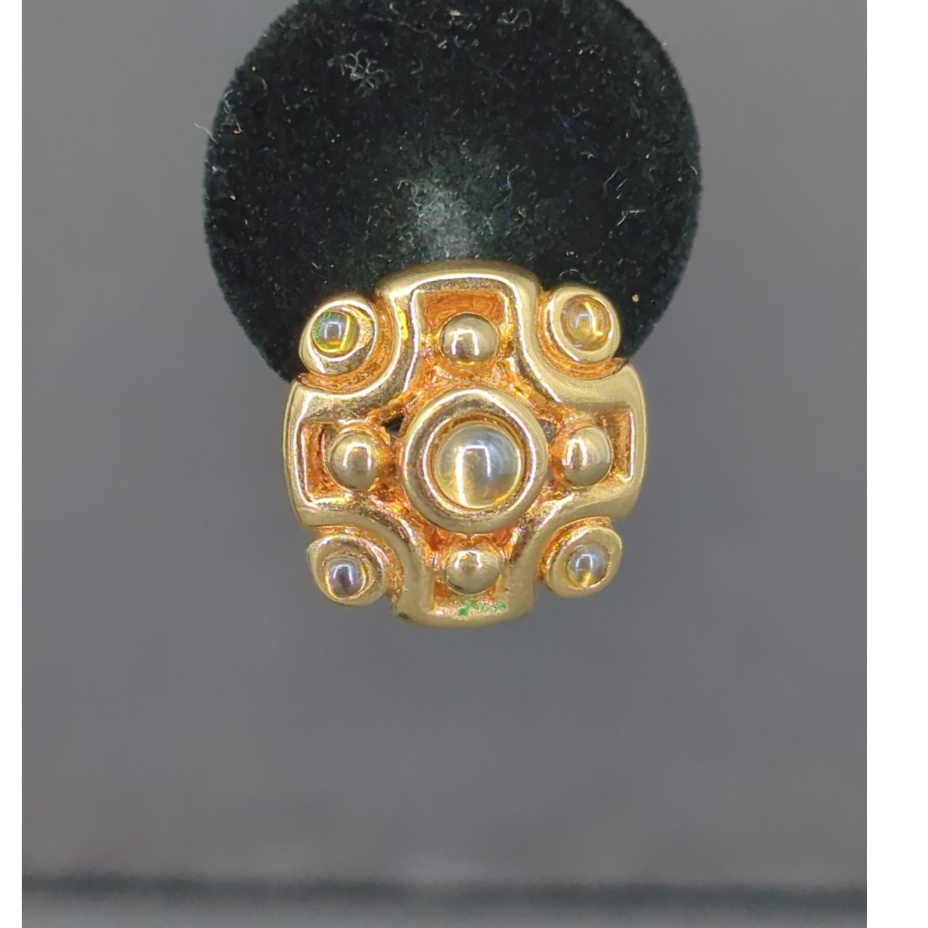 Vintage Monet Gold Tone Swirl Button Clip On Earrings Retro Classic MCM Button