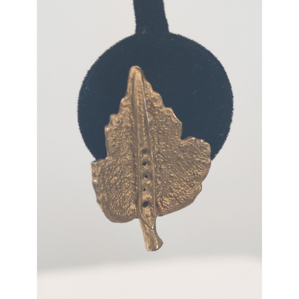 Vintage Textured Leaf Clip-On Earrings Gold-Tone Nature-Inspired Botanical