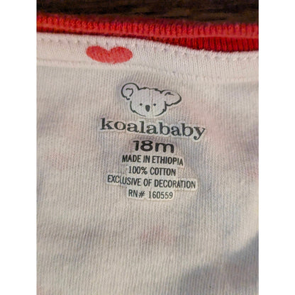 Koala Baby Ladybug Hearts Baby Girl Footed Pajamas Sleeper White Red 18M