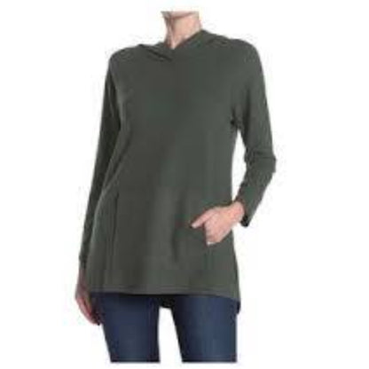 NEW NWT Melloday Olive Green Long Sleeve Top with Hood Size XS kangaroo pocket