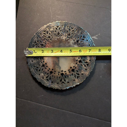 Vintage William Adams WA Italy Silverplate Footed Trivet