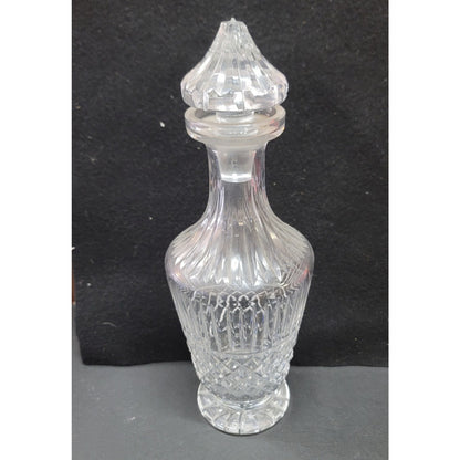 Vintage cut glass EAPG Decanter with glass etched stopper Barware liquor MCM