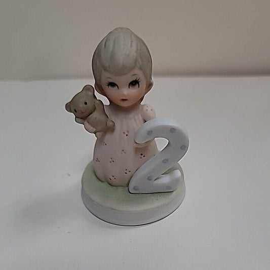 1982 Lefton China Birthday Girl Age 2 Figurine The Christopher Collection
