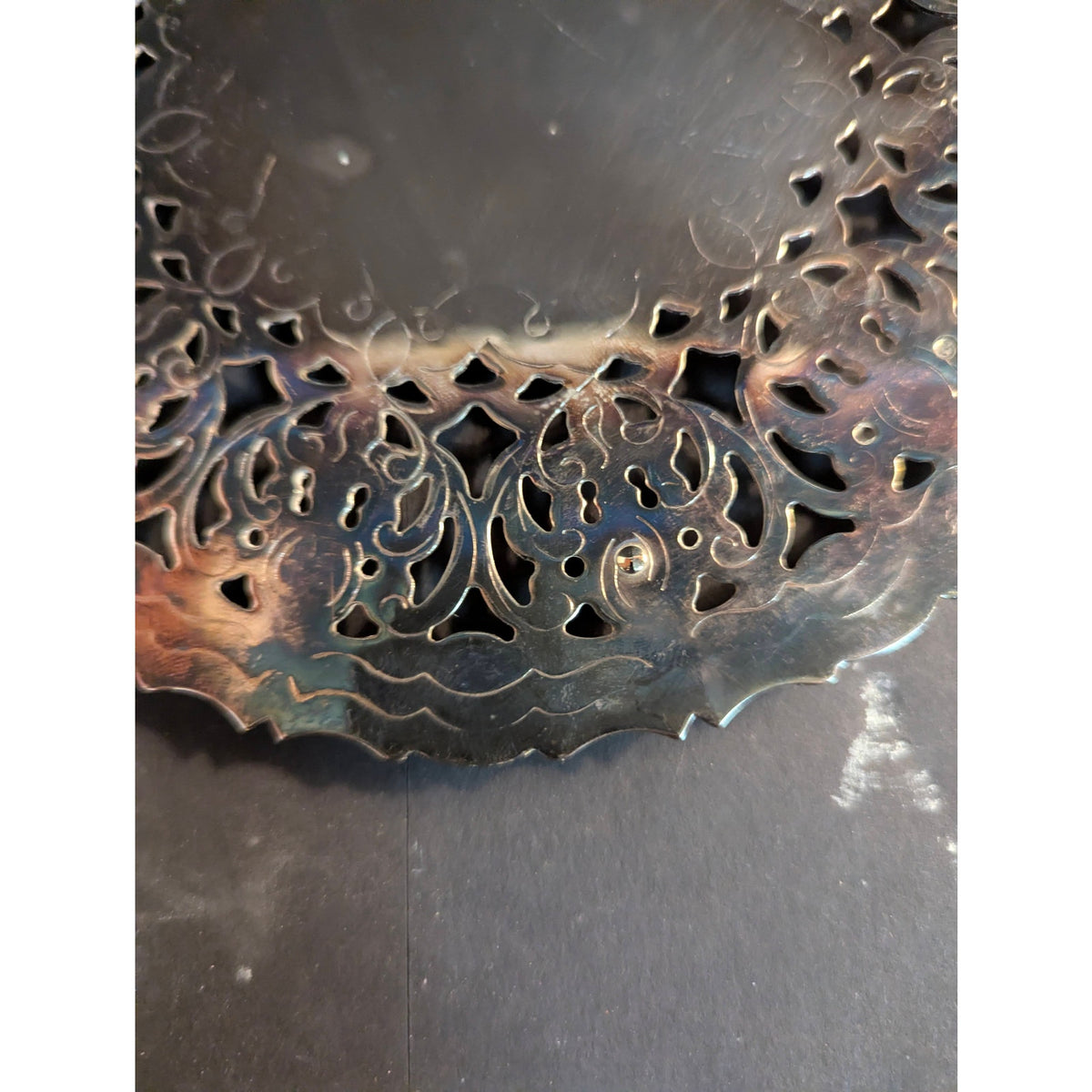 Vintage William Adams WA Italy Silverplate Footed Trivet