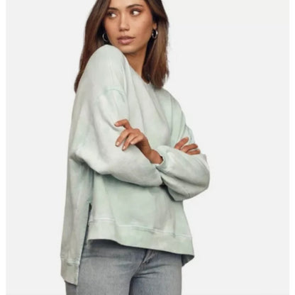 Found Los Angeles Tie Dye Sweatshirt Mint Green Drop Sleeve Pullover LARGE