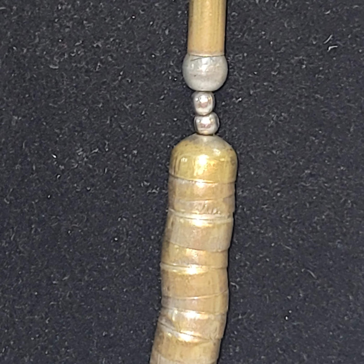 Unusual Single Strand Mixed Metal Brass and silver tone Necklace nesting beads