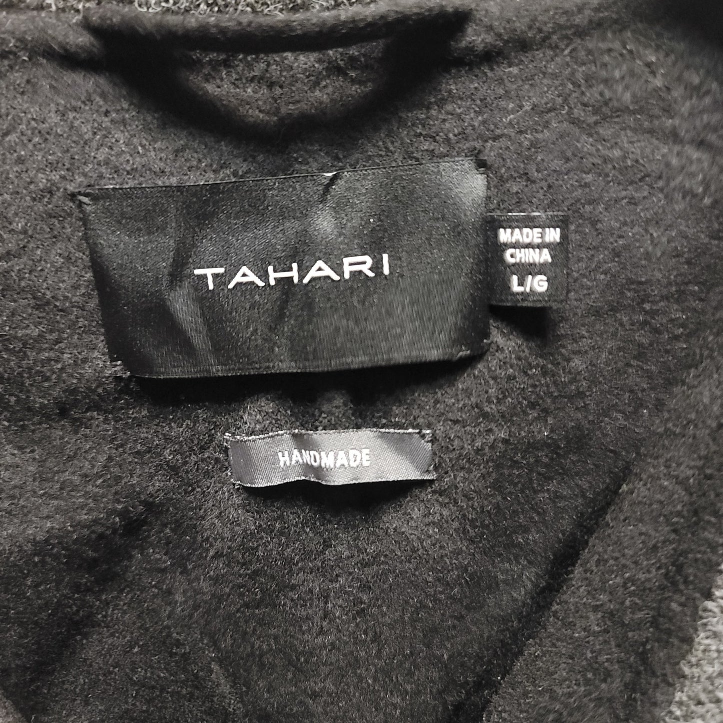 TAHARI New Plaid coat Wool blend large Handmade Jacket Drape Collar Pockets NEW
