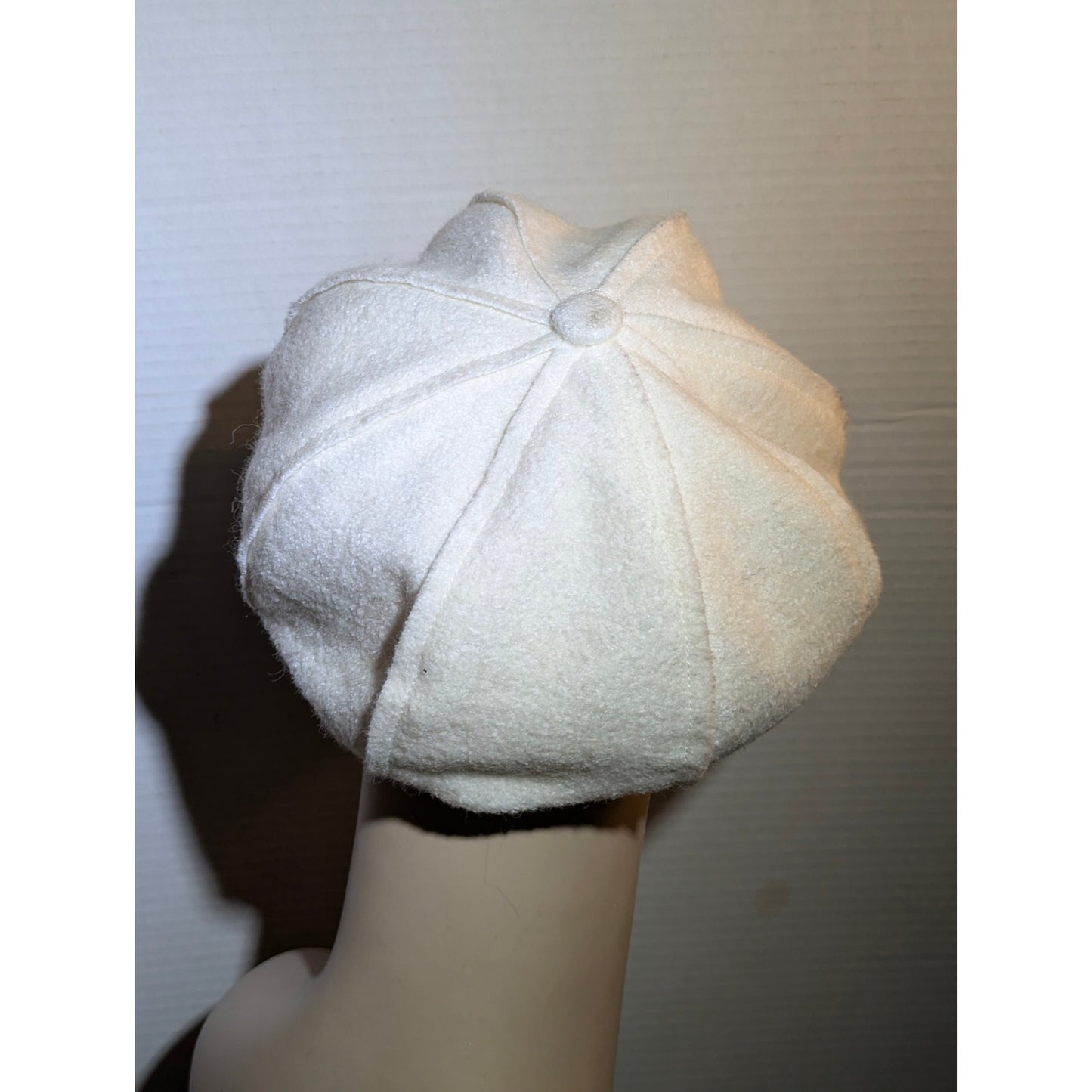 Nine West Ivory Wool Blend Newsboy Cap Baker Boy Hat Winter Chic