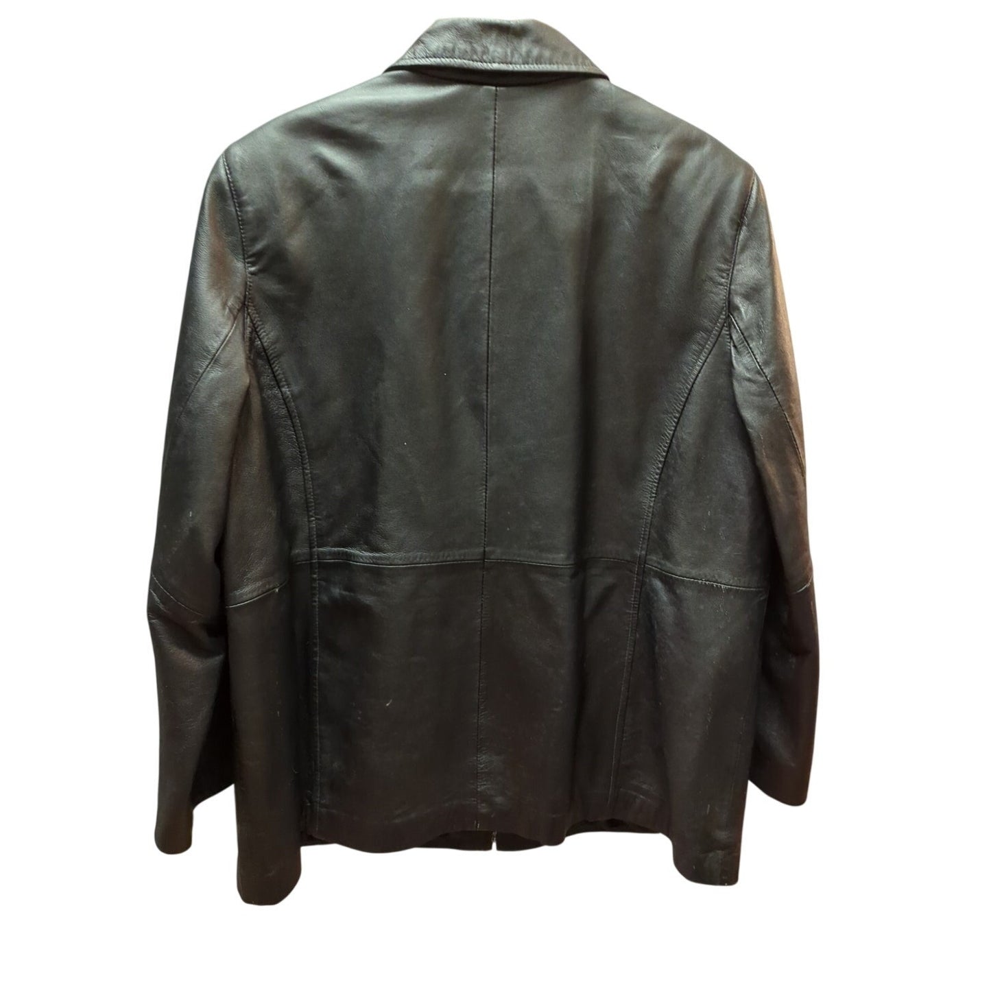 Vintage Style & Co. Black Leather Jacket Full Zip Plus Classic Minimalist 18W