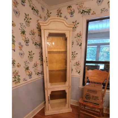 SECONDHAND SANDIES: French Provincial Narrow Curio Tall Glass Display Cabinet Hutch