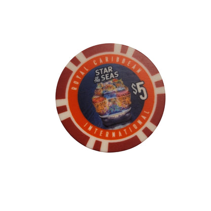STAR of the Seas INAGURAL Royal Caribbean FRESH $5 Casino Chip 2 SIDED MINT