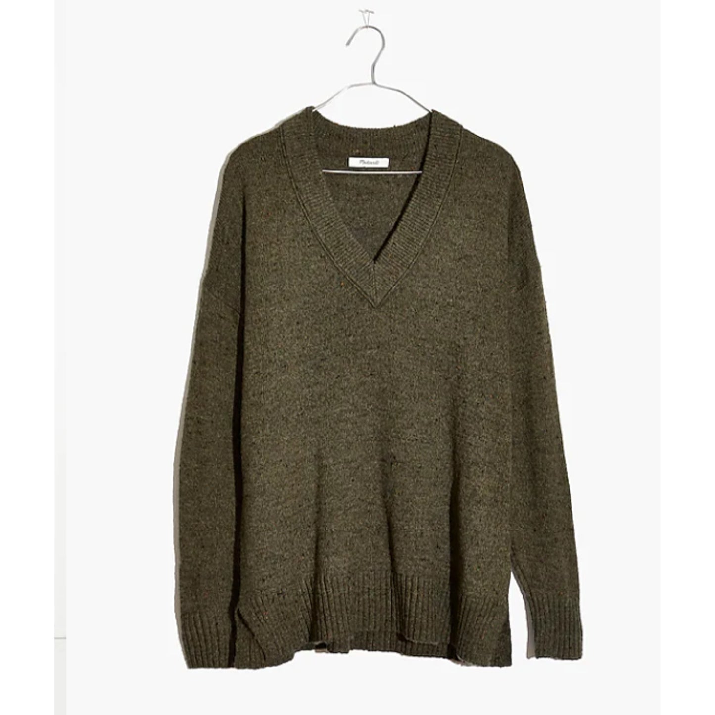 Madewell Donegal Bartlett V-Neck Pullover Sweater Coziest Yarn NEW Gray SMALL