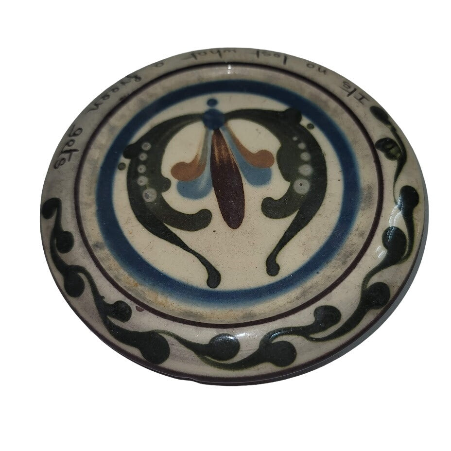 VINTAGE Torquay Scandy Tea Pot Plate Pottery Mottoware Longpark plate lid butter