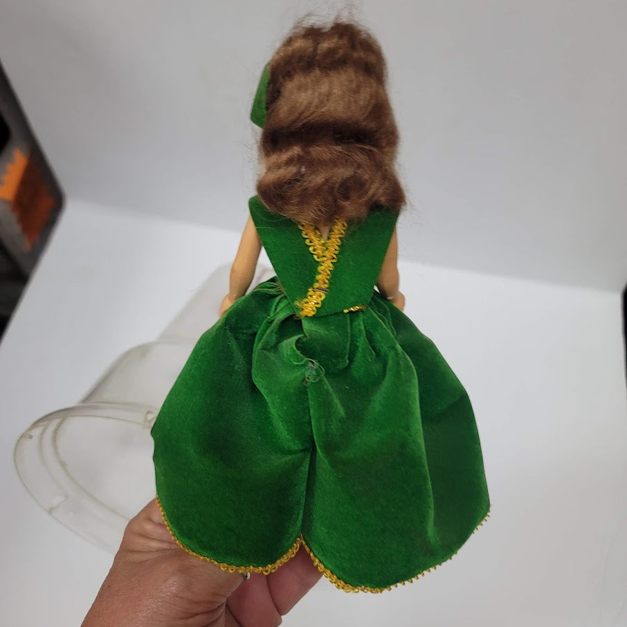 Vintage Emerald May Birthstone Doll 7” Rubber Band Attachment Inside w/ Dome