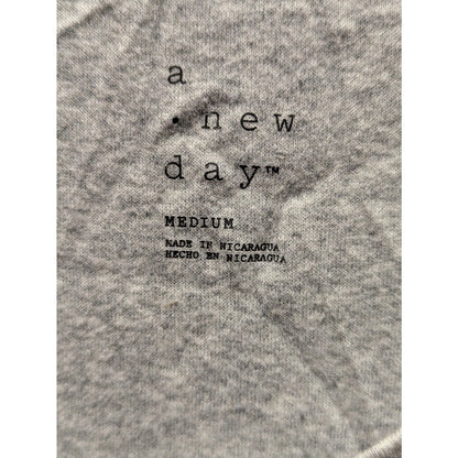 A New Day Gray Short Sleeve V-Neck T-Shirt Size Medium