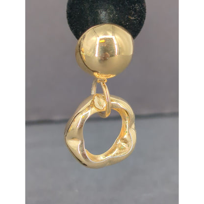 Vintage Gold Tone Swirl Knot Clip On Earrings Retro Jewelry Dangle MCM minimal