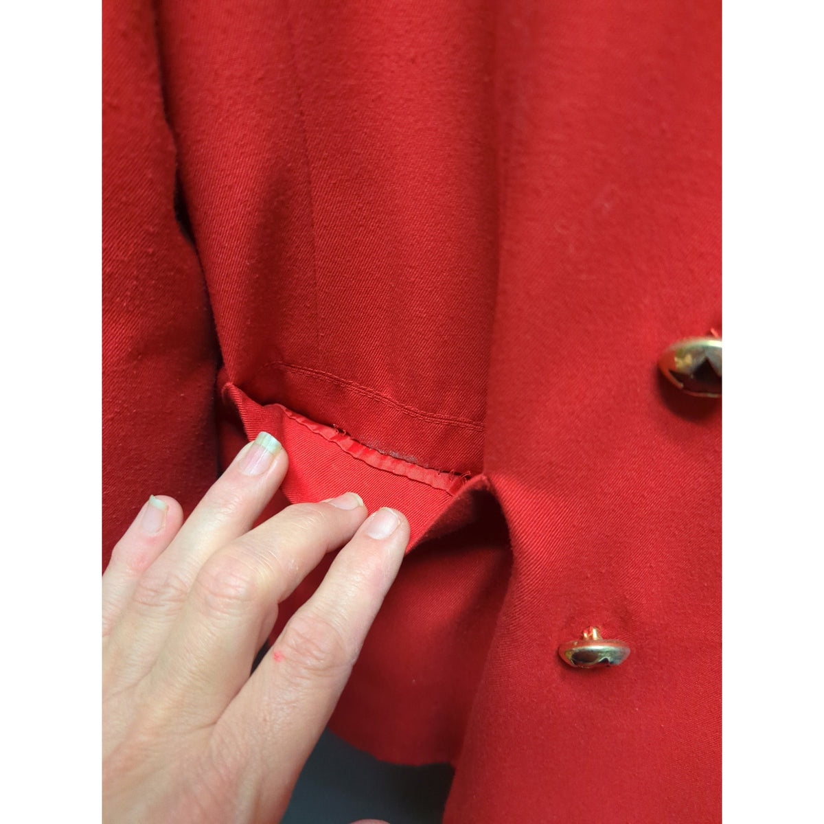 Vintage Kasper Red Double Breasted Star Button Blazer Jacket Power Suit Size 6P