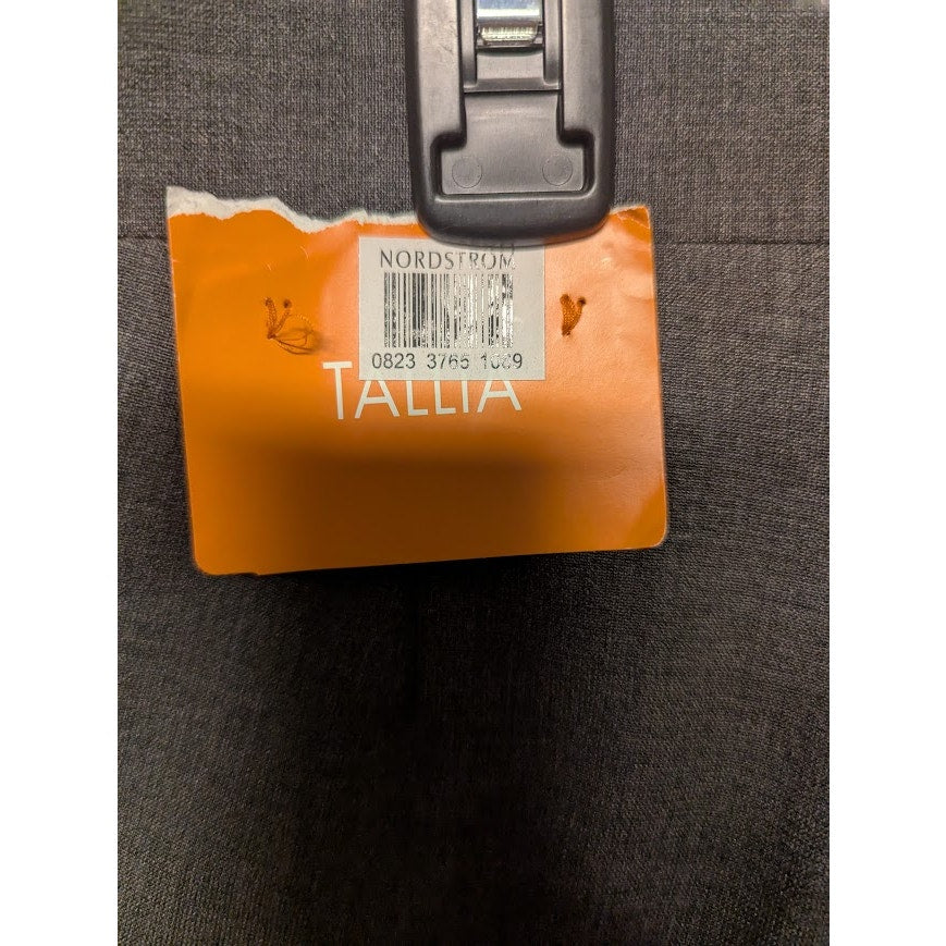 NEW tallia mens gray trousers dress pants wool 34" waist 29.5" Inseam flat front