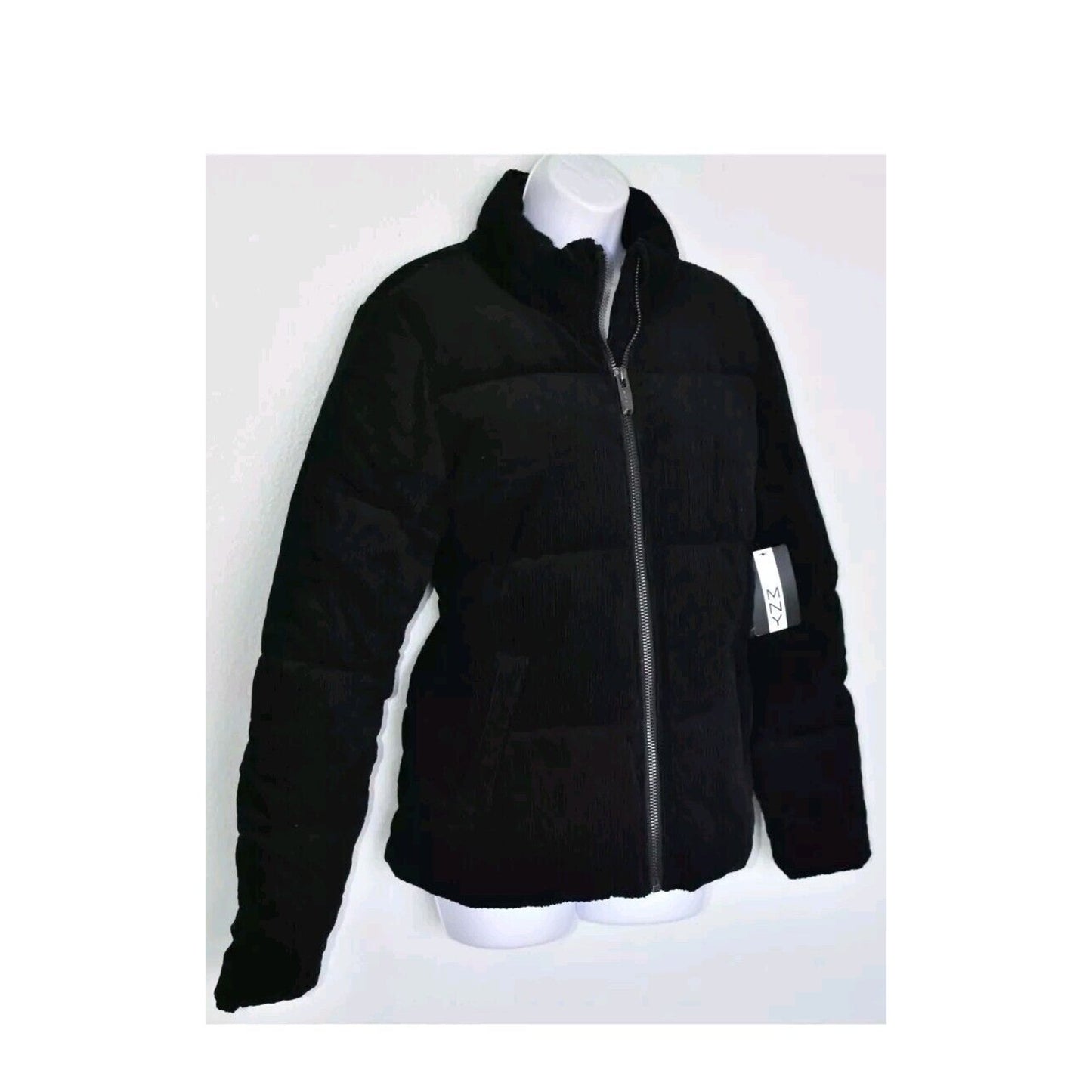 MARC NEW YORK NWT $129 SUPER PUFFER CORDUROY COTTON BLACK JACKET Small NEW