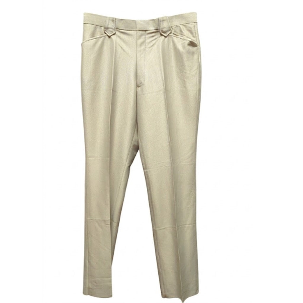 Vintage Saxifom USA Western Dress Pants Beige Polyester Ranch Cowboy 34x33