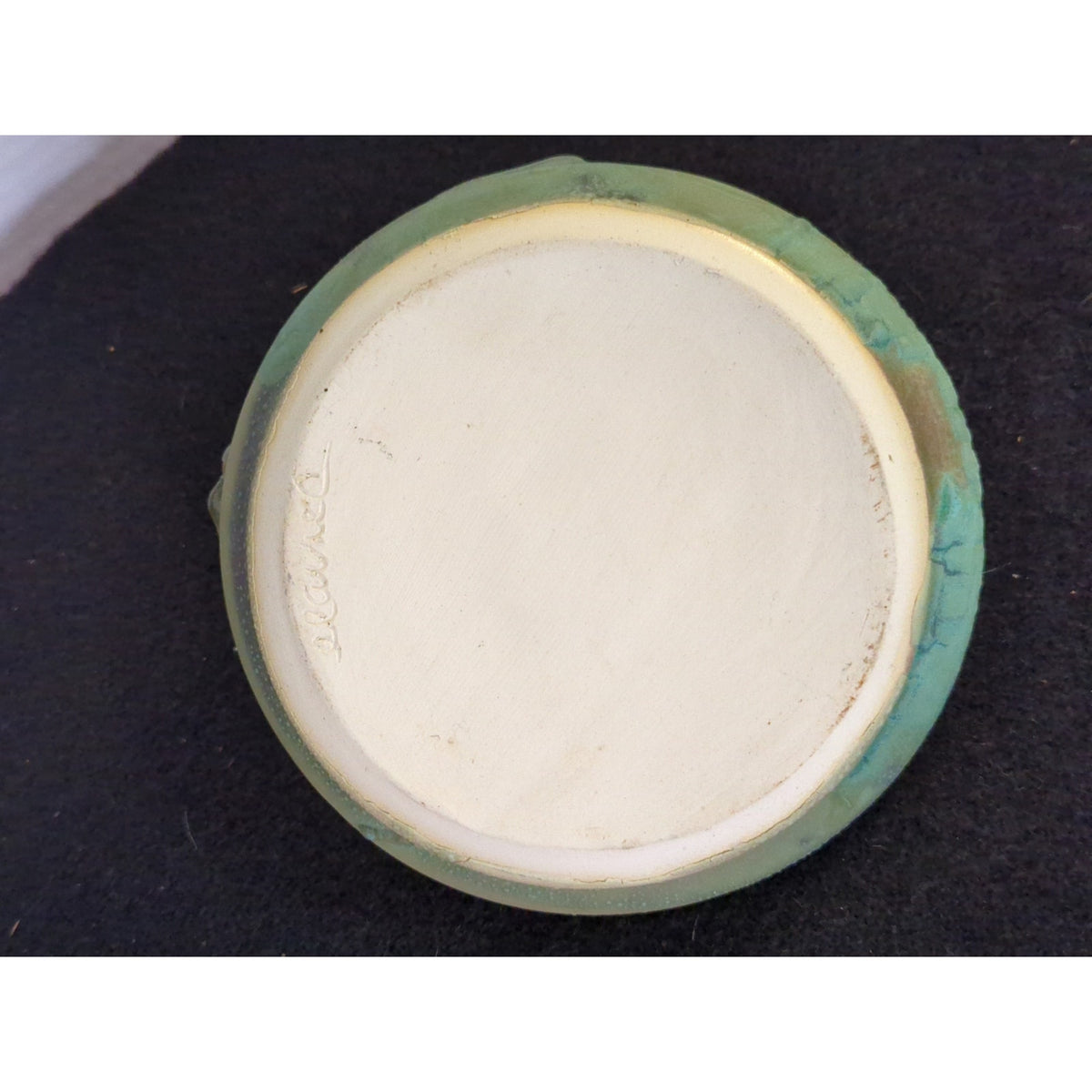 Art Studio Handmade Pottery Signed Elaine Handheld candle holder