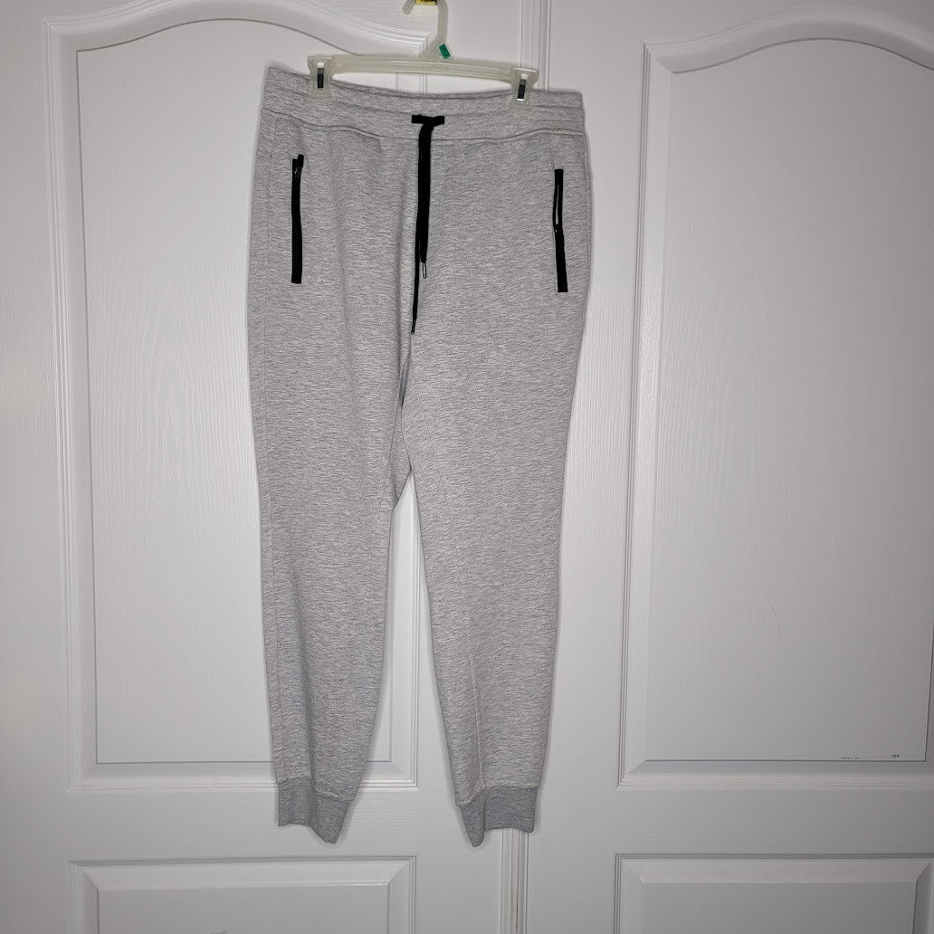 90 Degree Reflex Size Medium Marled Gray Sweatpants NEW Black Zipper tie Waist