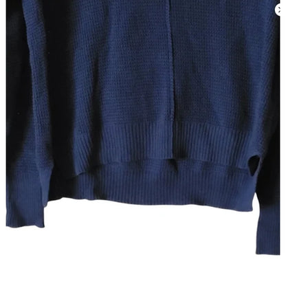Sweet Romeo Navy Blue Knit Crewneck Sweater medium NWT Crew Long sleeve NEW