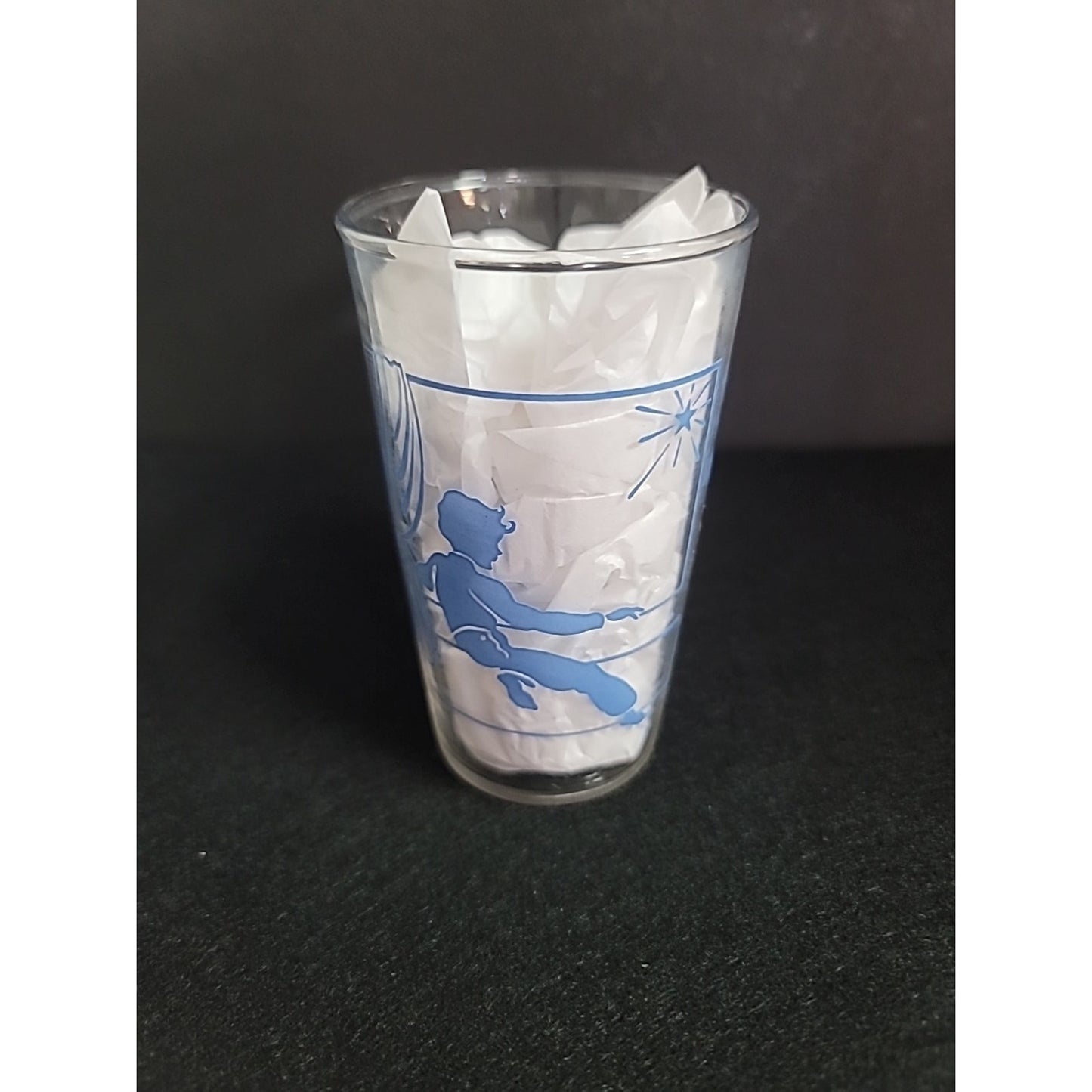 Children's Nursery Rhyme Hazel Atlas 1940s Glass Drinking Cup JELLY jar TWINKLE