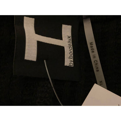 H by bordeaux Women's Pullover Rib Knit Sweater Top Large Black NWT OVERSIZED