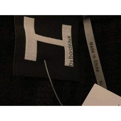 H by bordeaux Women's Pullover Rib Knit Sweater Top Large Black NWT OVERSIZED
