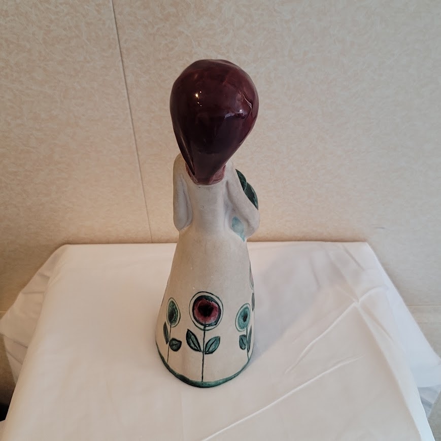 Studio Art Pottery Girl/Lady Figure Statue w/ Jug for Vase Flowers Vintage Heavy