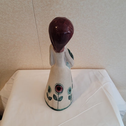 Studio Art Pottery Girl/Lady Figure Statue w/ Jug for Vase Flowers Vintage Heavy