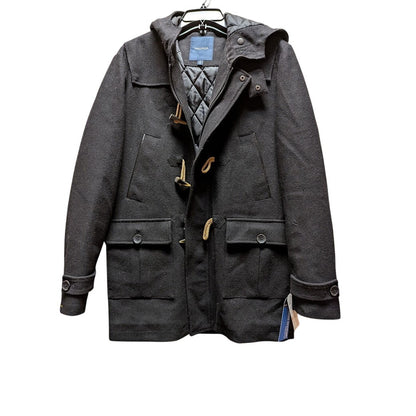 Nautica Wool-Blend Full Zip Toggle Pea Coat Hooded style #72NE SMALL Black NEW