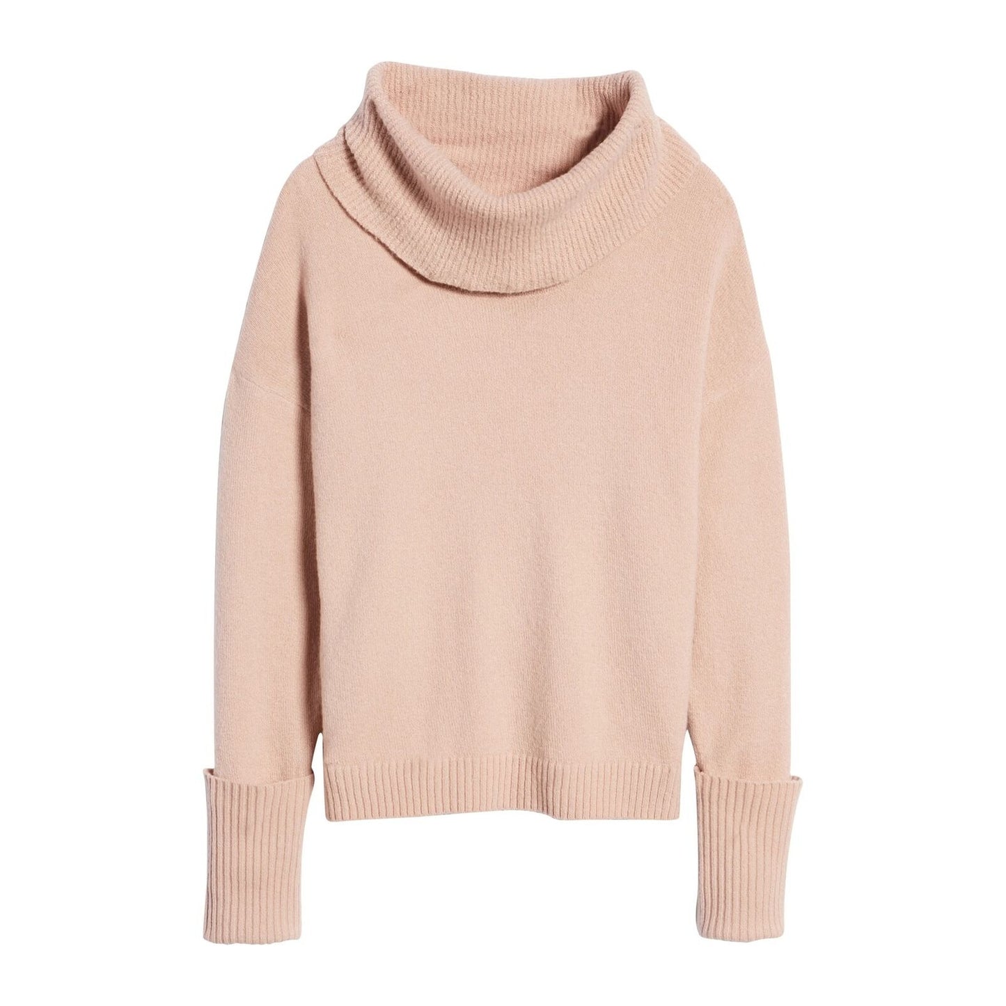 Chelsea 28 Soft Cowl Neck Cuff Sleeve Sweater SMALL in Pink Adobe NWT