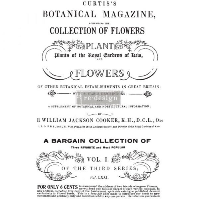 Re Design Prima Transfer Sticker Botanical MAGAZINE 24x35"
