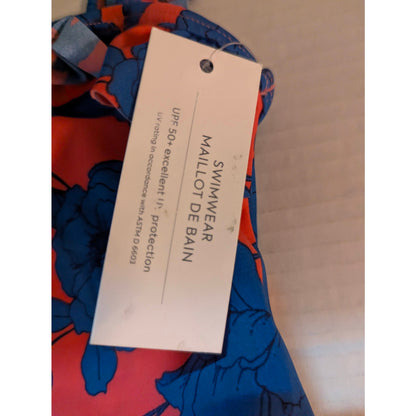 Janie and Jack Girls Pink Blue Floral Ruffle One-Piece Swimsuit Size 4 NWT